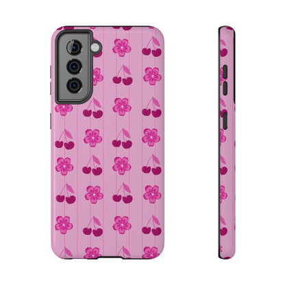 Pink Floral Cherry Tough Samsung Case