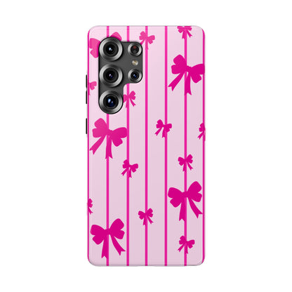 Pink Bow Samsung Case - Impact-Resistant Phone Cover