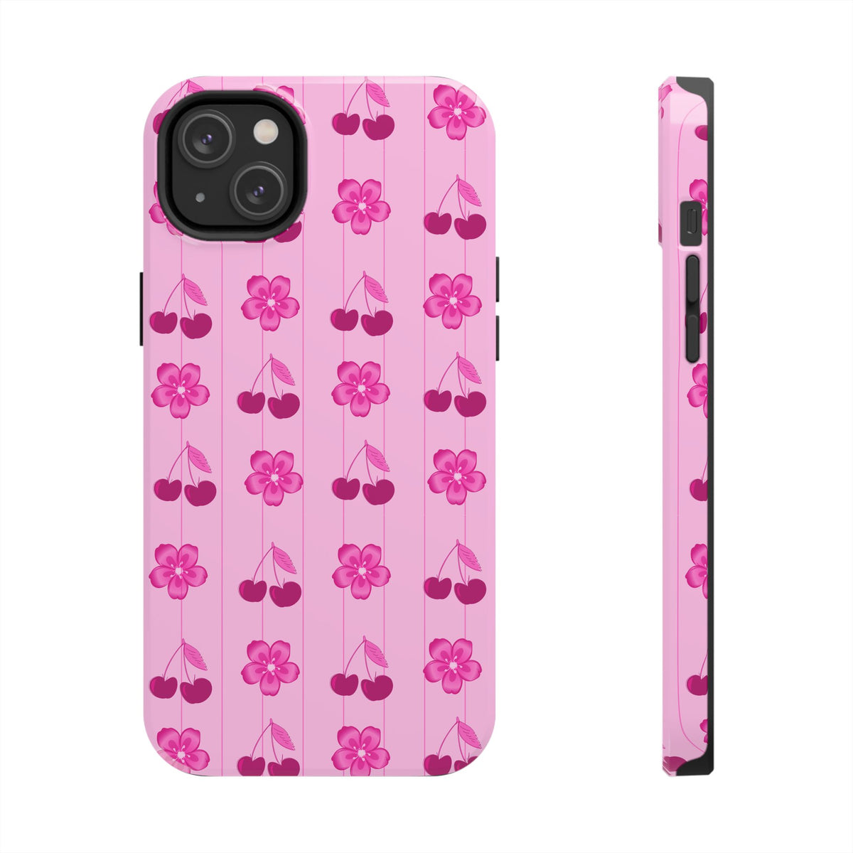Pink Floral Cherry Tough iPhone Case