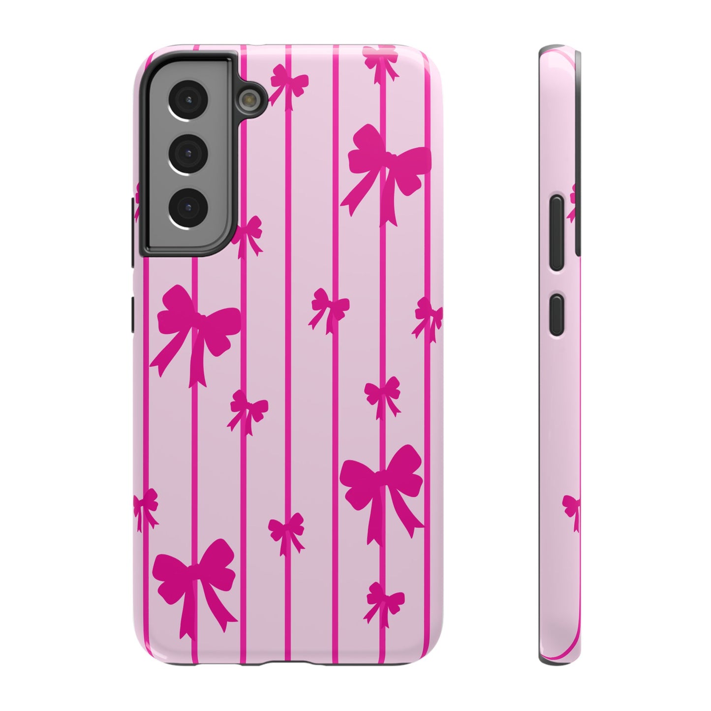 Pink Bow Samsung Case - Impact-Resistant Phone Cover