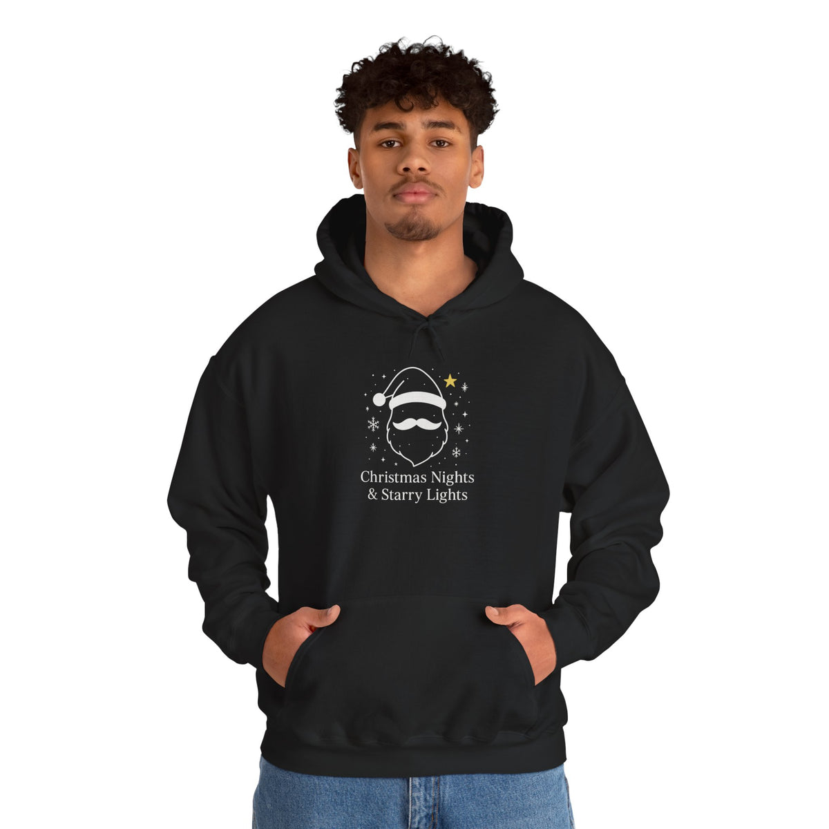 Starry Santa Hoodie Sweatshirt - Festive Holiday Christmas Clothing