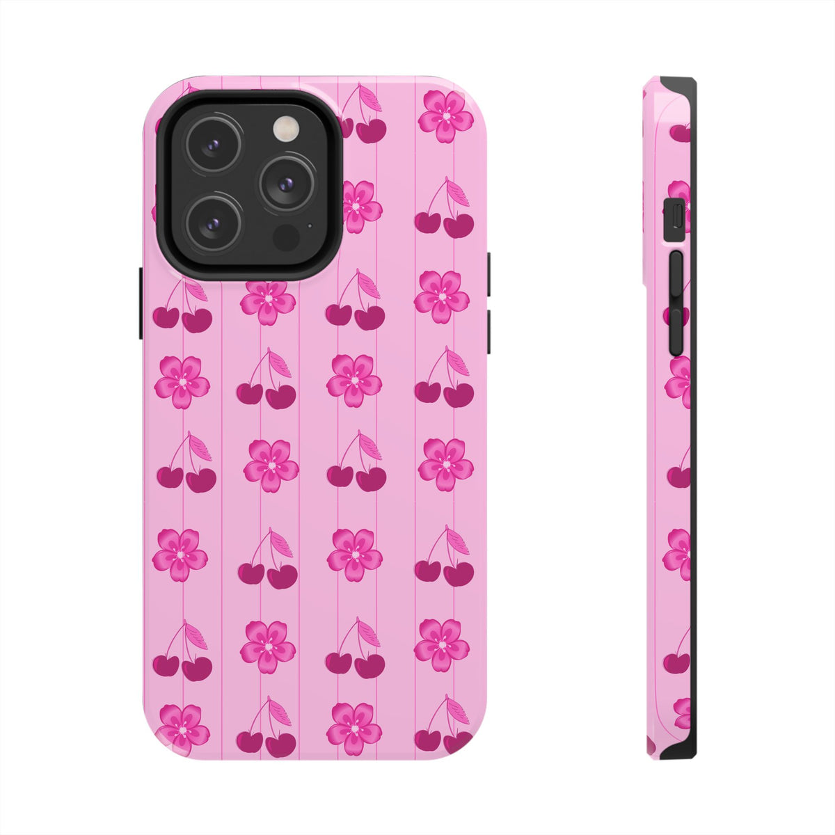 Pink Floral Cherry Tough iPhone Case