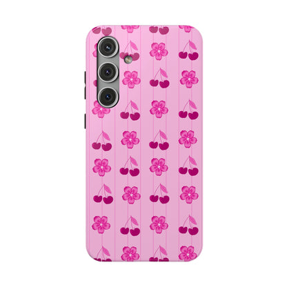 Pink Floral Cherry Tough Samsung Case