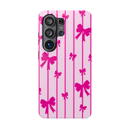 Pink Bow Samsung Case - Impact-Resistant Phone Cover