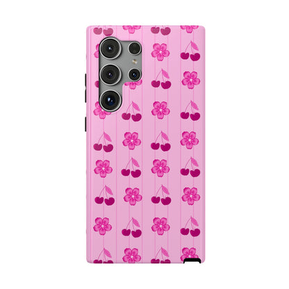 Pink Floral Cherry Tough Samsung Case
