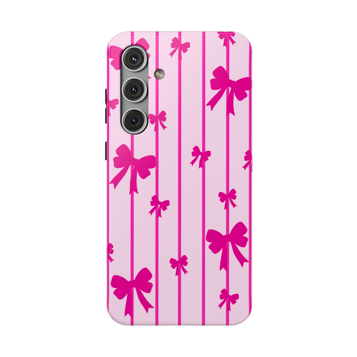 Pink Bow Samsung Case - Impact-Resistant Phone Cover