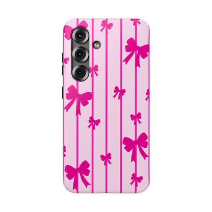 Pink Bow Samsung Case - Impact-Resistant Phone Cover