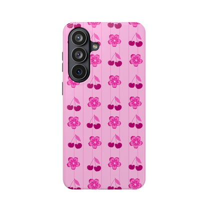 Pink Floral Cherry Tough Samsung Case