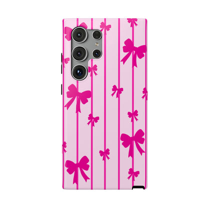 Pink Bow Samsung Case - Impact-Resistant Phone Cover