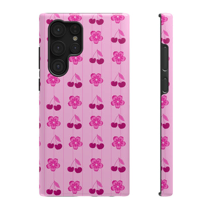 Pink Floral Cherry Tough Samsung Case