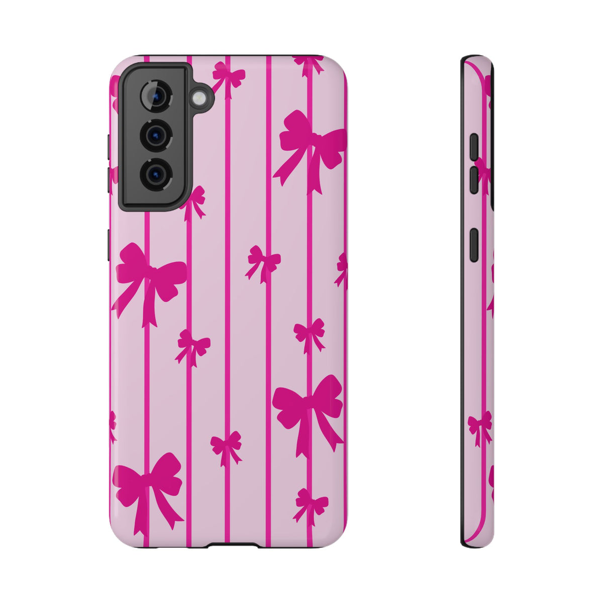 Pink Bow Samsung Case - Impact-Resistant Phone Cover