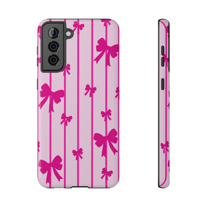 Pink Bow Samsung Case - Impact-Resistant Phone Cover