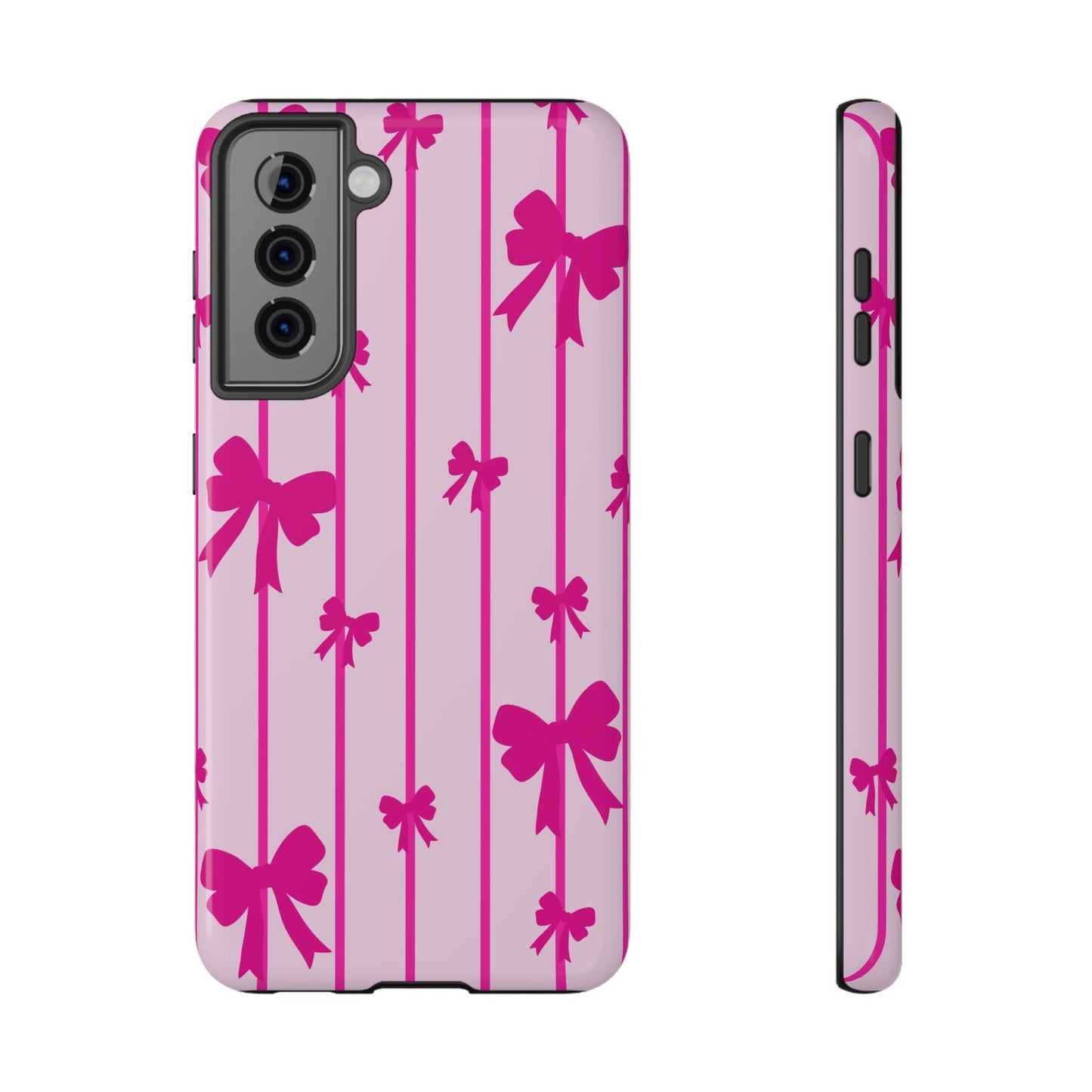 Pink Bow Samsung Case - Impact-Resistant Phone Cover