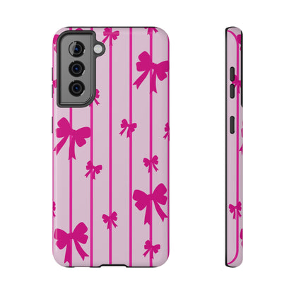 Pink Bow Samsung Case - Impact-Resistant Phone Cover