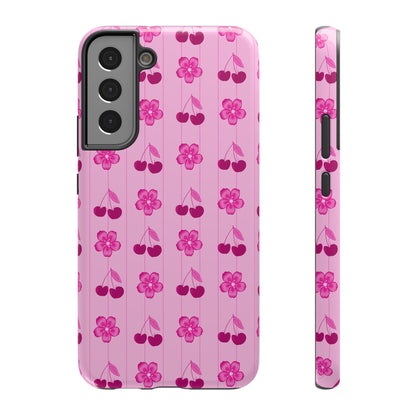 Pink Floral Cherry Tough Samsung Case