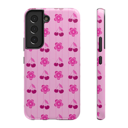 Pink Floral Cherry Tough Samsung Case