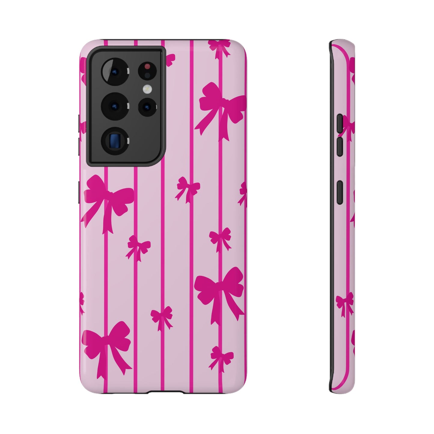 Pink Bow Samsung Case - Impact-Resistant Phone Cover