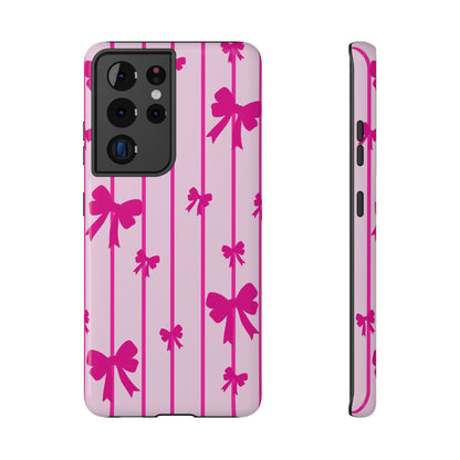 Pink Bow Samsung Case - Impact-Resistant Phone Cover