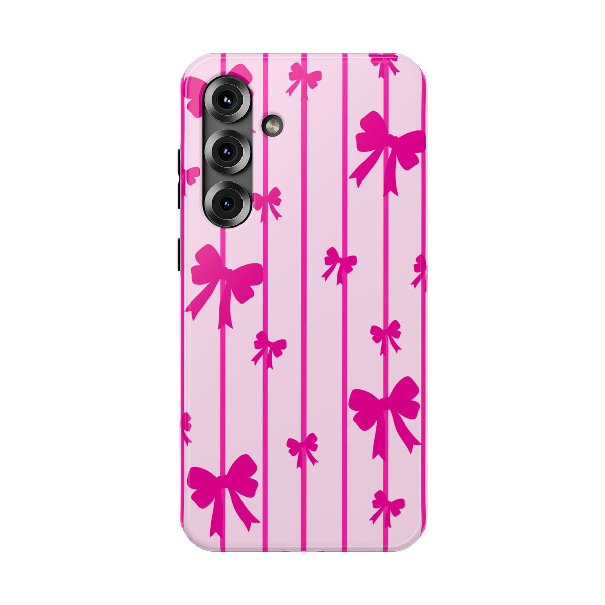 Pink Bow Samsung Case - Impact-Resistant Phone Cover