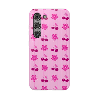 Pink Floral Cherry Tough Samsung Case