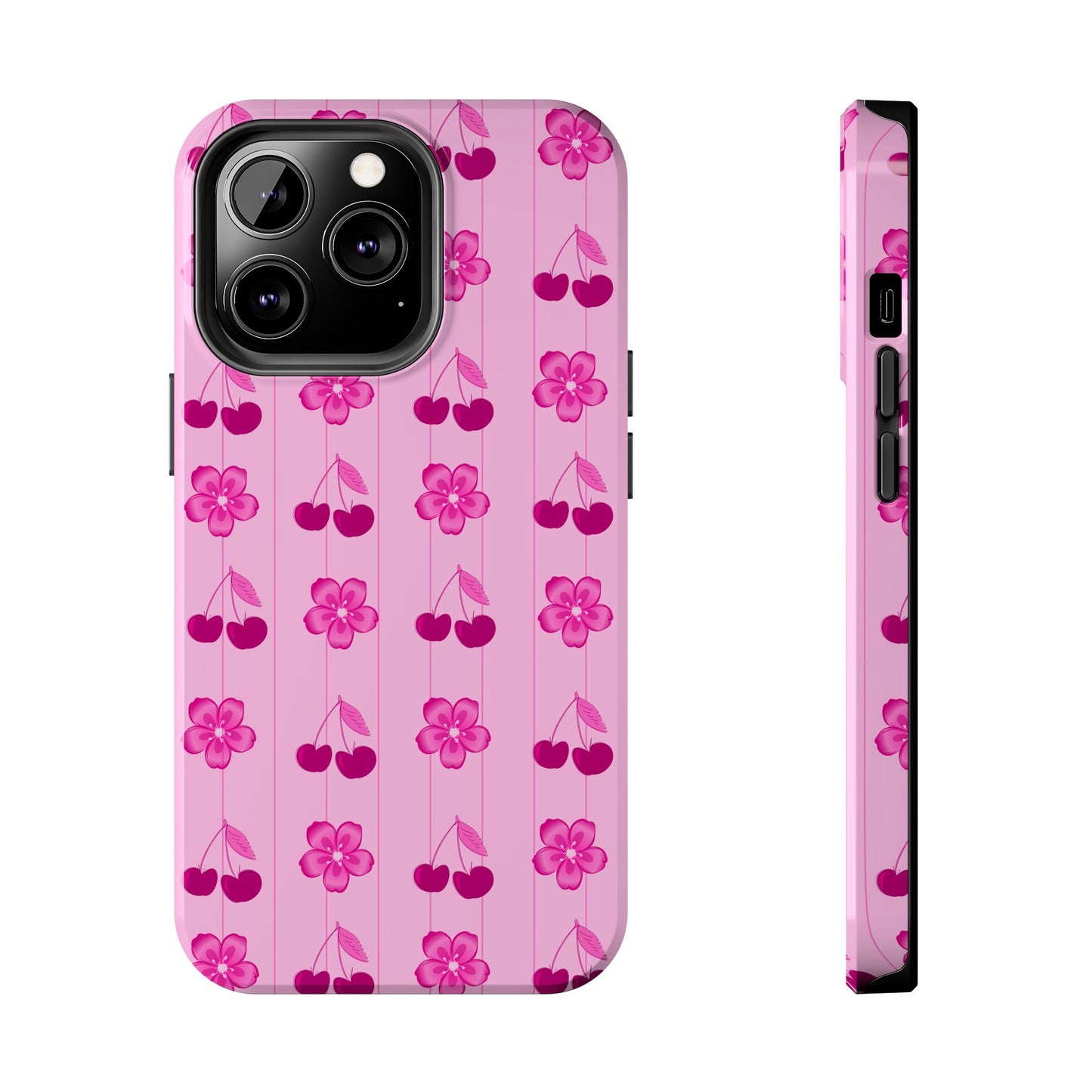 Pink Floral Cherry Tough iPhone Case