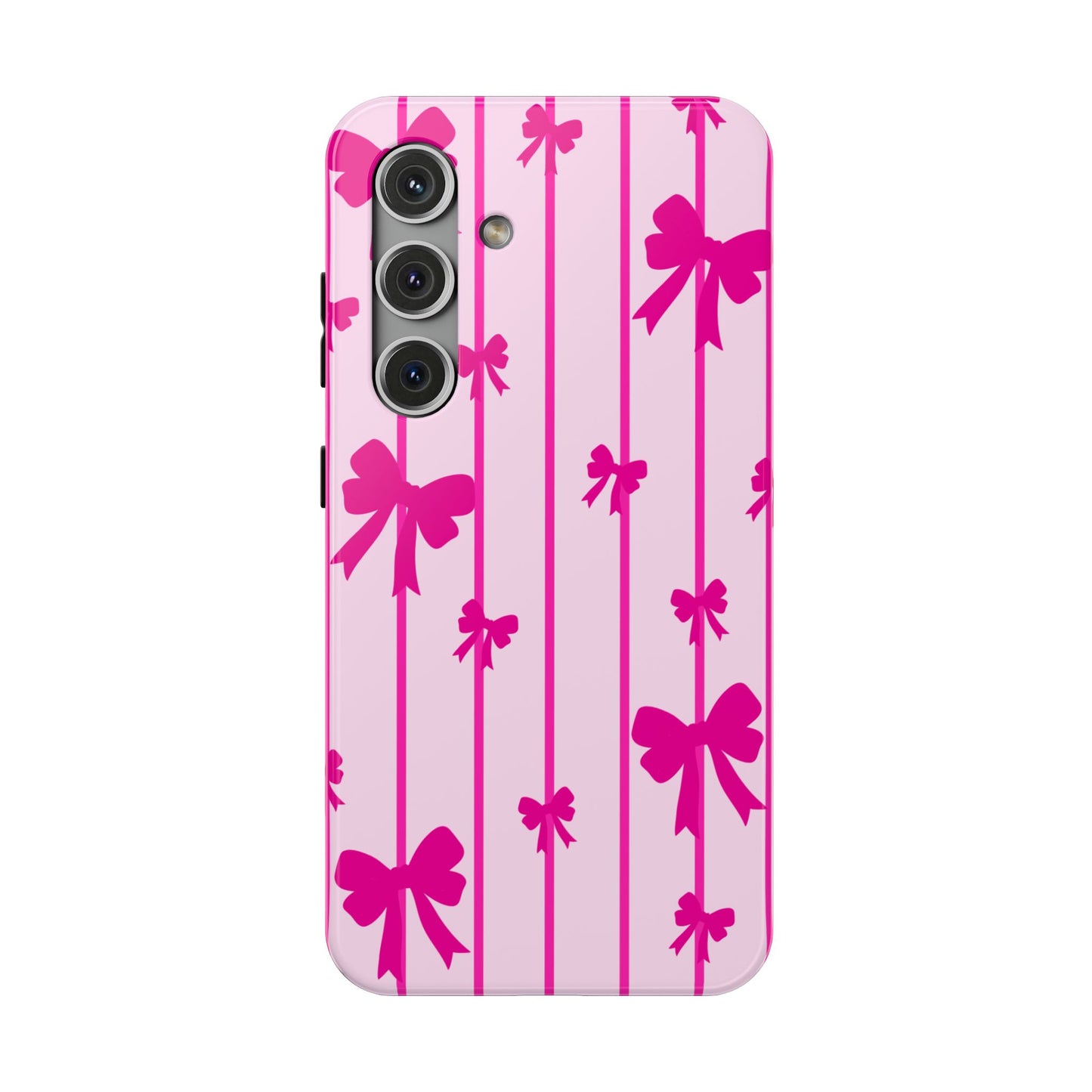 Pink Bow Samsung Case - Impact-Resistant Phone Cover