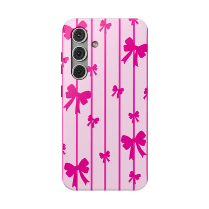 Pink Bow Samsung Case - Impact-Resistant Phone Cover