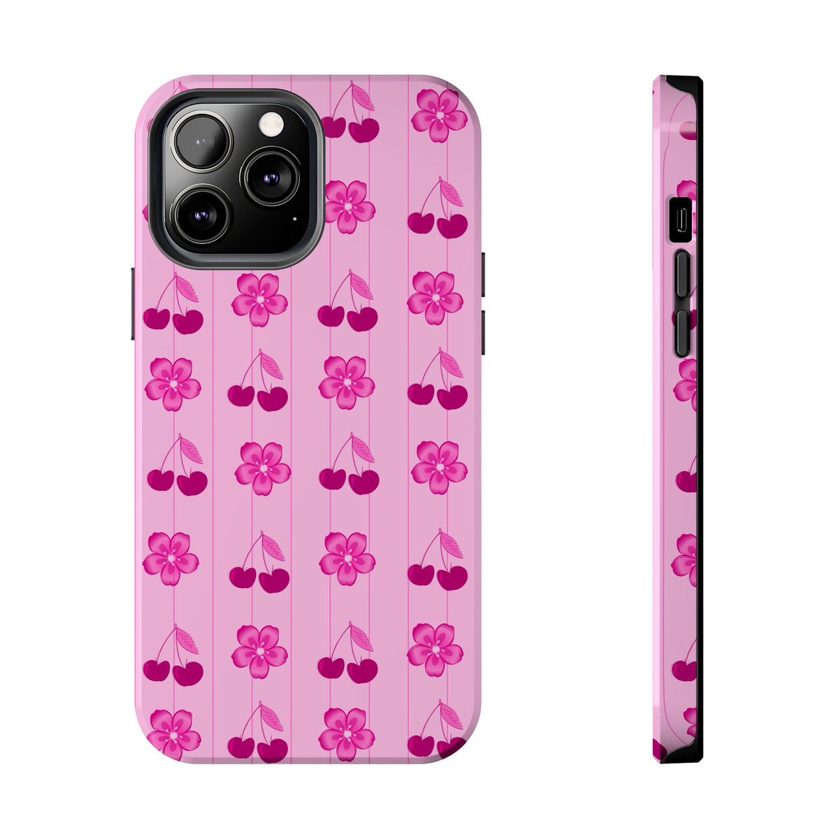 Pink Floral Cherry Tough iPhone Case