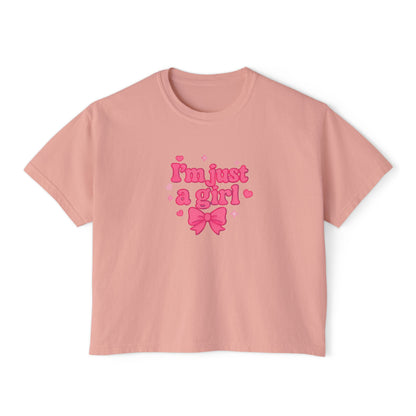 Boxy Tee - I'm Just A Girl Women's Graphic T-Shirt