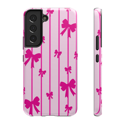 Pink Bow Samsung Case - Impact-Resistant Phone Cover