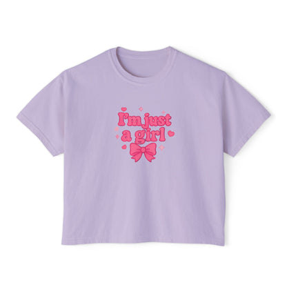 Boxy Tee - I'm Just A Girl Women's Graphic T-Shirt