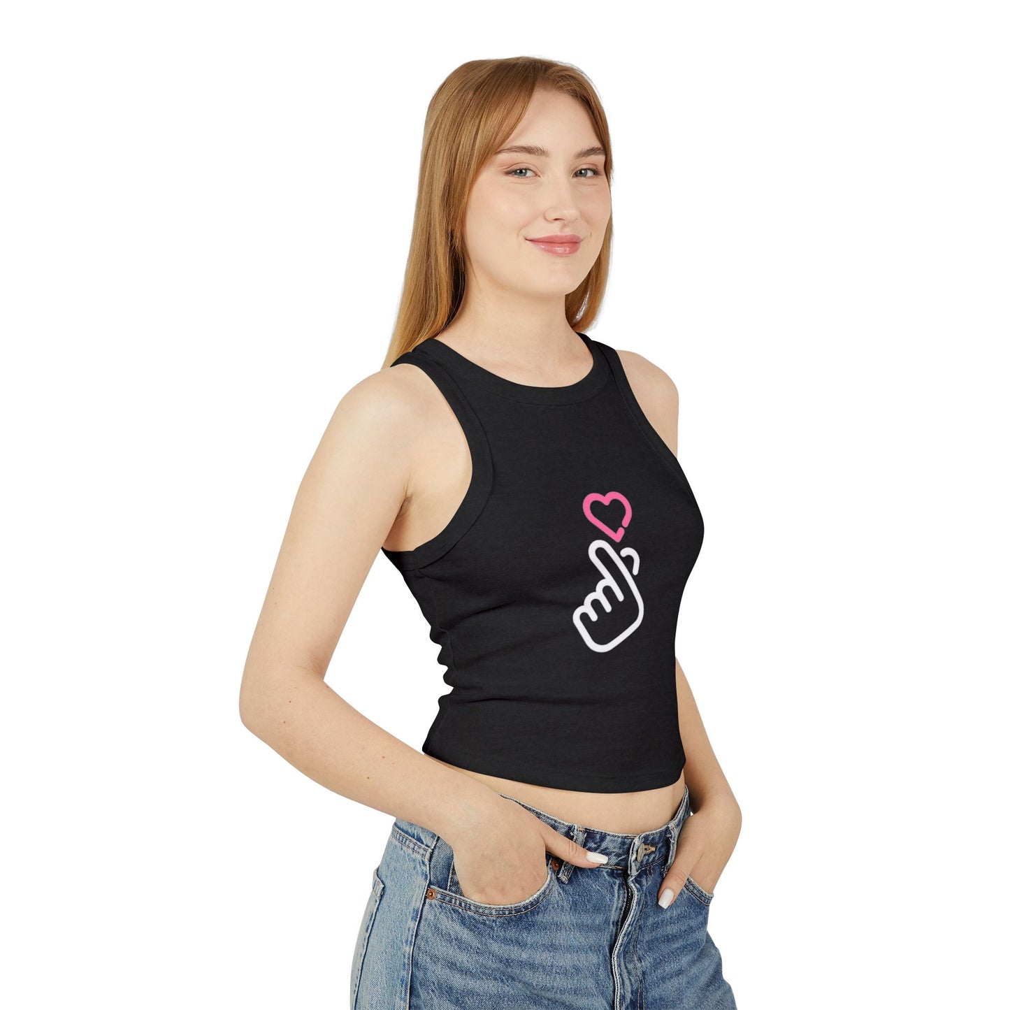 Tank Top - Finger Heart K-pop - Cute & Minimal Design