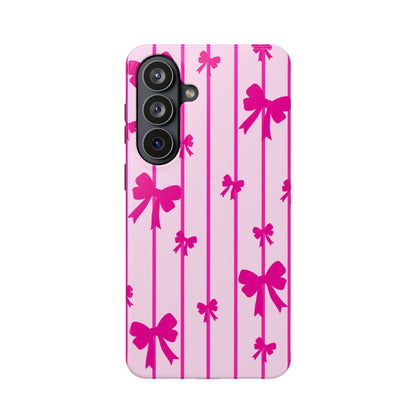 Pink Bow Samsung Case - Impact-Resistant Phone Cover