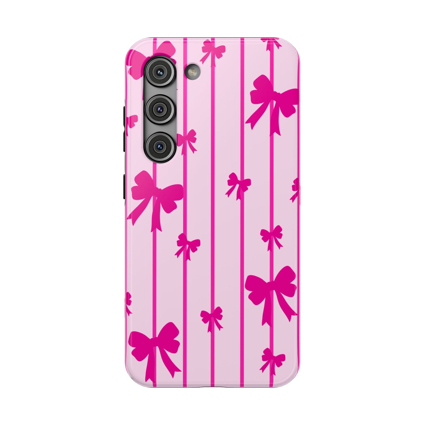 Pink Bow Samsung Case - Impact-Resistant Phone Cover