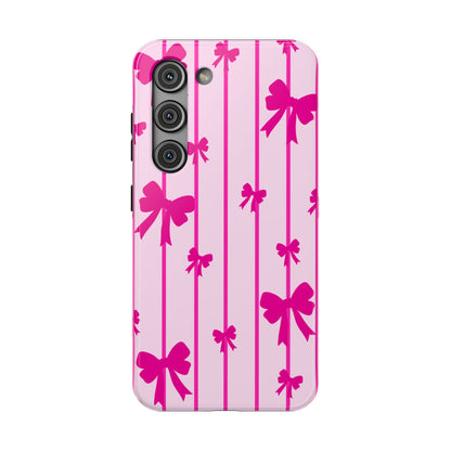 Pink Bow Samsung Case - Impact-Resistant Phone Cover
