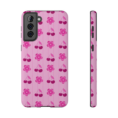Pink Floral Cherry Tough Samsung Case