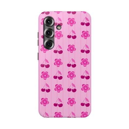 Pink Floral Cherry Tough Samsung Case