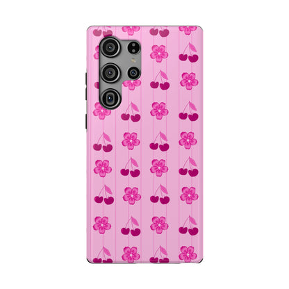 Pink Floral Cherry Tough Samsung Case