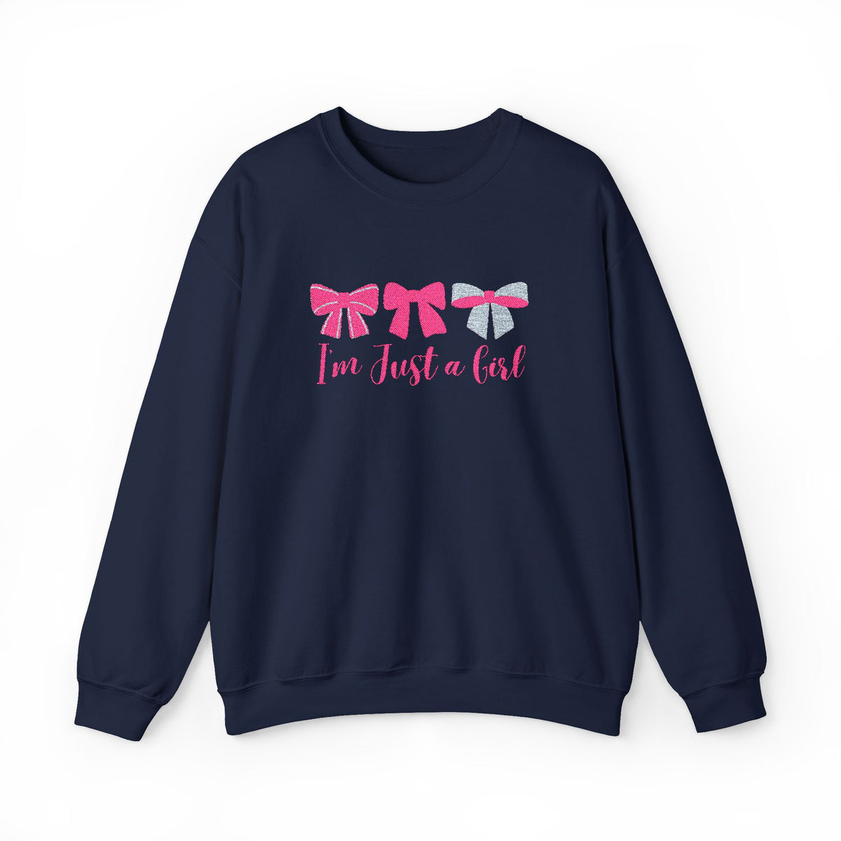 'I'm Just a Girl' Embroidery Sweatshirt